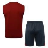 2025-26 Mens Arsenal Jujube Red  vest Training Short Suit  #D25245