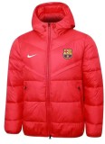 2025-26  Mens Barcelona red Hooded Jacket  Cotton Coat