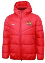 2025-26  Mens Barcelona red Hooded Jacket  Cotton Coat