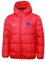 2025-26 Mens PSG red Hooded Jacket  Cotton Coat