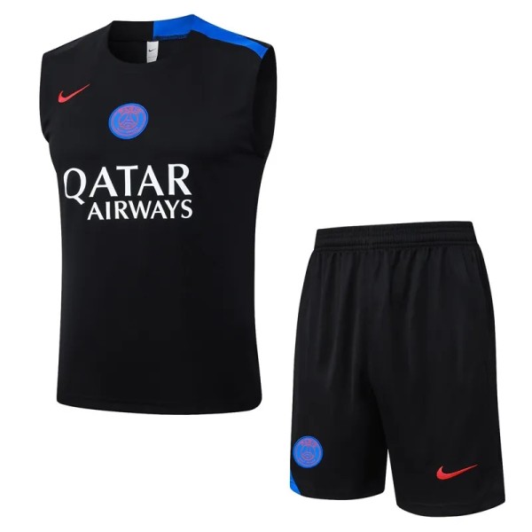 2025-26 Mens PSG Black vest short training suit #D25239