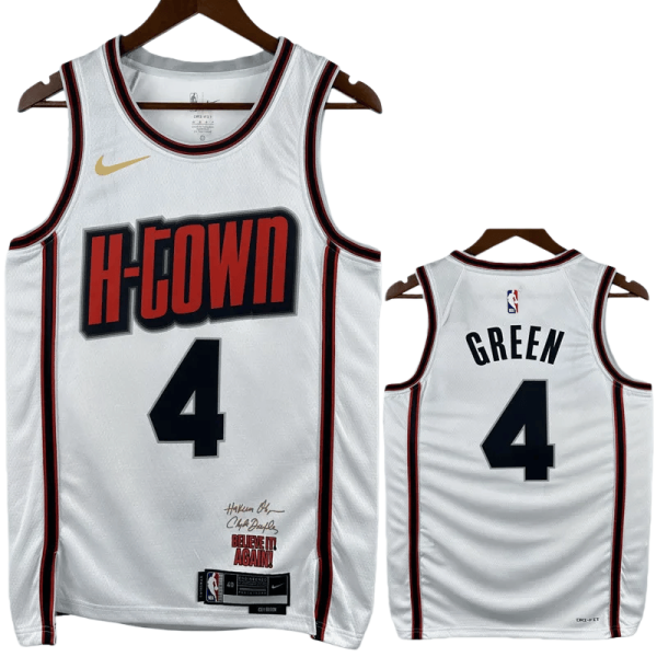 24-25 ROCKETS GREEN #4 White City Edition Top Quality Hot Pressing NBA Jersey