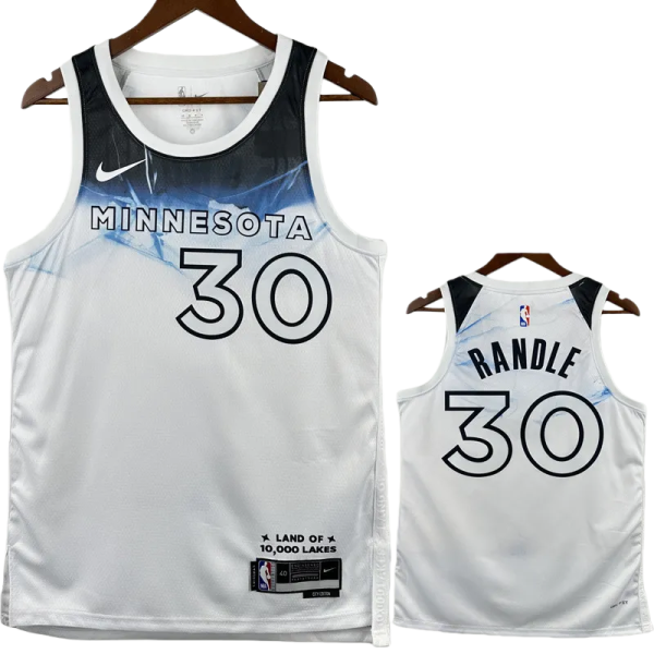 24-25 Timberwolves RANDLE #30 White City Edition Top Quality Hot Pressing NBA Jersey
