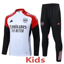2025-26 Kids Arsenal white Half pull Tracksuit suit   #E25186(童装半拉链)