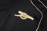 2025-26 Kids  Arsenal Black  Half Pull Tracksuit  #E25178(童装半拉链)