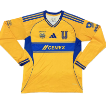 2025-26  Mens Tigres UANL  home yellow  long sleeve soccer Jersey