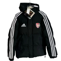 2025-26 Mens Arsenal black Hooded Jacket  Cotton Coat