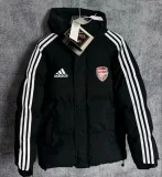 2025-26 Mens Arsenal black Hooded Jacket  Cotton Coat