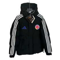 2026-27 Mens Colombia Black Hooded Jacket  Cotton Coat