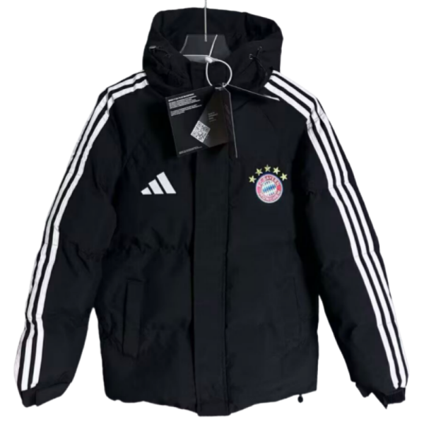 2025-26 Mens Bayern Munich black Hooded Jacket  Cotton Coat