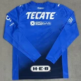 2025-26 Mens Monterrey Third away blue long sleeve  Soccer Jersey