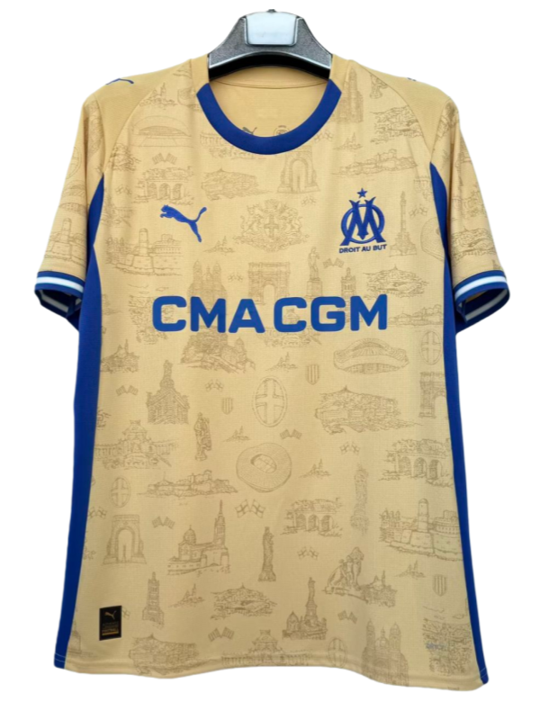 2025-26 Mens Marseille Special Edition yellow 1:1 soccer  jersey