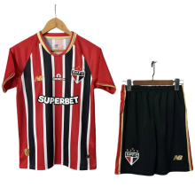 2025-26 Kids Sao Paulo away soccer jersey