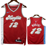 24-25 Grizzlies MORANT #12 Red City Edition Top Quality Hot Pressing NBA Jersey