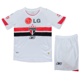 2007-08 Kids Sao Paulo home Retro  white soccer jersey