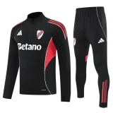 2025-26 River Plate Black Half Pull Tracksuit
