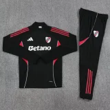 2025-26 River Plate Black Half Pull Tracksuit