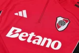 2025-26 River Plate Red Half Pull Tracksuit