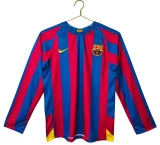 2005-06 Mens Barcelona home Long Sleeve Retro Soccer Jersey