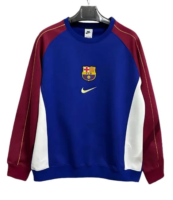 2025-26 Mens Barcelona  retro edition  blue Hoodie (无帽卫衣)