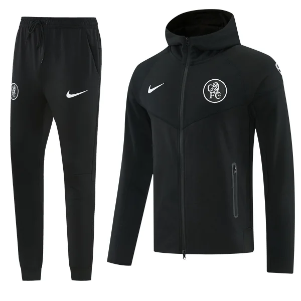 2025-26 Mens  Chelsea Black Jacket Hoodie Tracksuit
