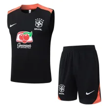 2025-26 Brazil Black vest Training Short Suit  #D25269