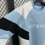 2025-26 Mens  Manchester City white blue Hoodie (无帽卫衣)
