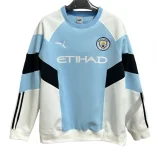 2025-26 Mens  Manchester City white blue Hoodie (无帽卫衣)