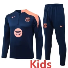 2025-26  Kids Barcelona  Royal blue Kids Half Pull Tracksuit  #E25209