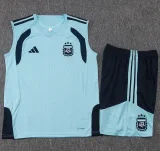 26-27 Argentina Light blue vest Training Short Suit  #D26002