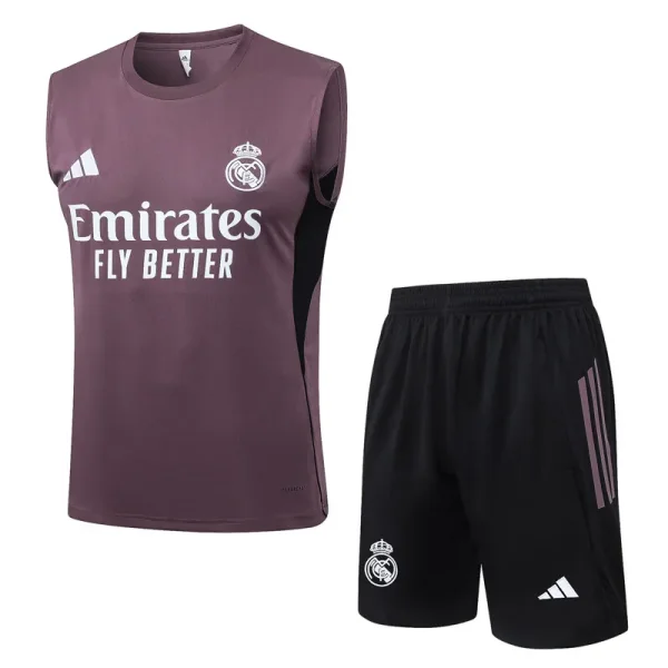 2025-26  Real Madrid Purple vest Training Short Suit   #D25277