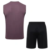 2025-26  Real Madrid Purple vest Training Short Suit   #D25277