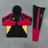 2026-27 Belgium Black Hooded Windbreaker Tracksuit