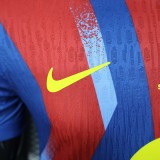 2025-26 Mens Barcelona Fourth away blue red Player version soccer Jersey