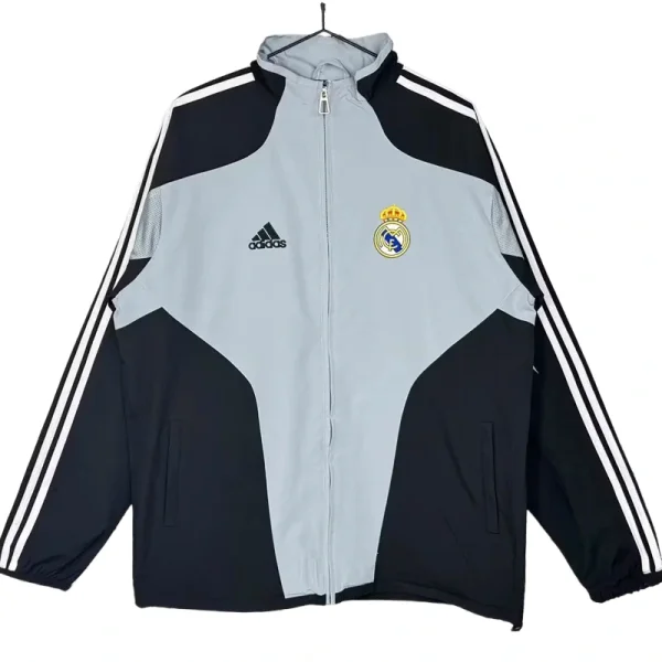 2004-2005  Real Madrid Gray Black Retro Windbreaker