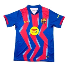 2025-26 Mens Barcelona Fourth away red blue away Soccer Jersey