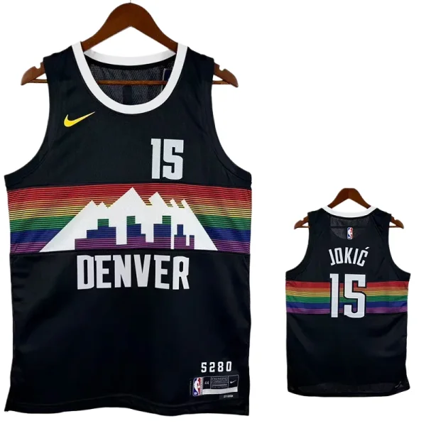 25/26 Nuggets JOKIC #15 Black City Edition Top Quality Hot Pressing NBA Jersey