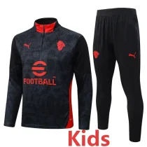 2025-26 Kids AC Milan Black Half Pull Tracksuit #E25198