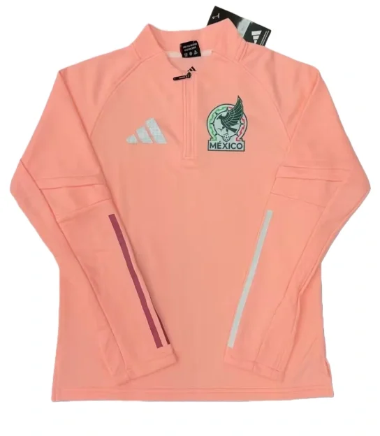 2025-26 Mens Mexico Half Pull  pink Sportswear Top