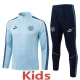 2025-26 Kids Manchester City  Light blue Half Pull Tracksuit  #B25148