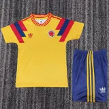 1990 Kids Colombia Home Retro Soccer Jersey