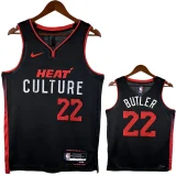 23/24 HEAT BUTLER #22 Black City Edition Top Quality Hot Pressing NBA Jersey (V领）