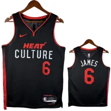 23/24 HEAT JAMES #6 Black City Edition Top Quality Hot Pressing NBA Jersey (V领）