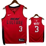 24/25 HEAT WADE # 3 Red Top Quality Hot Pressing Retro NBA Jersey