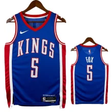 24/25 KINGS FOX #5 City Edition Top Quality Hot Pressing Retro NBA Jersey