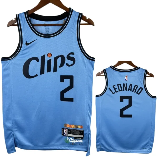 24-25 Clippers LEONARD #2 Blue City Edition Top Quality Hot Pressing NBA Jersey
