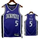 24/25 KINGS FOX #5 Purple Home Top Quality Hot Pressing Retro NBA Jersey