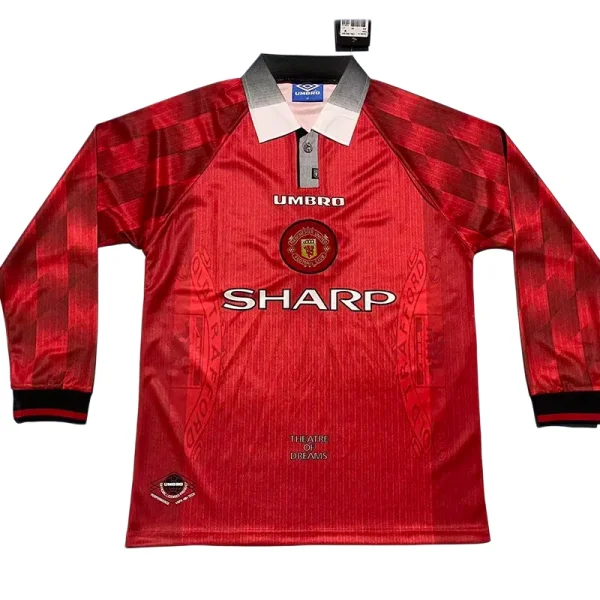 1996/1997  Manchester United Home Long Sleeve Retro Soccer Jersey