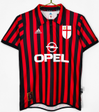 1999-2000 Mens AC milan home Retro soccer Jersey