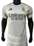 2025-26 Mens Real Madrid home  Player version white soccer jersey